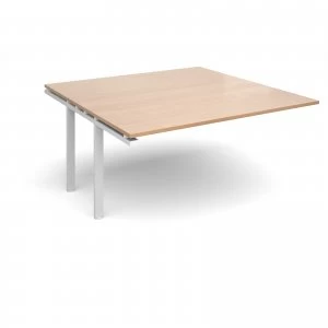 Image of Adapt II Boardroom Table Add On Unit 1600mm x 1600mm - White Frame be