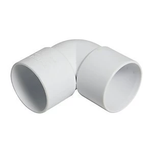 Image of FloPlast WS10W Solvent Weld Waste 90 Deg Bend - White 32mm