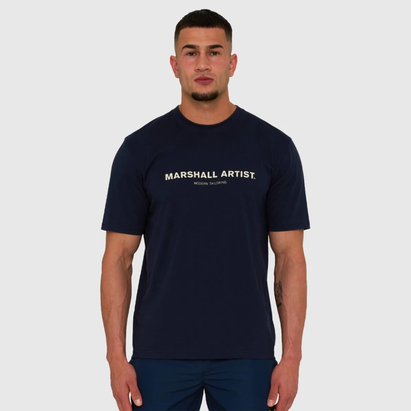 Image of Marshall Artist Mens Coastal Regular Fit T-Shirt Navy male X Small