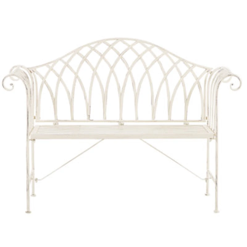 Image of Beliani Garden Bench Milazzo 130 Cm Metal White