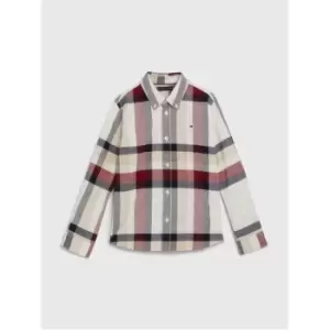 Image of Tommy Hilfiger Global Stripe Check Shirt L/S - White