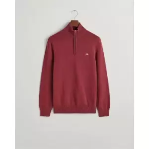 Image of Gant Casual Cotton Halfzip Cream S - Red