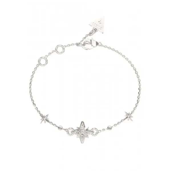 Image of Ladies Guess In The Sky Silver Crystal Bracelet UBB03330RHL