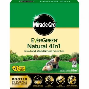 Image of Miracle-Gro Miracle Gro Natural 4 in 1 Lawn Food, Weed and Moss Preention 85m2