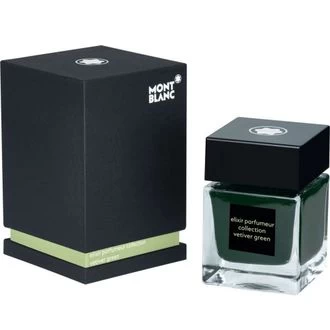 Image of Mont Blanc - Ink Bottle 50ml Elixir Parfumeur, Vetiver Scent, Green - Ink Bottle - Green