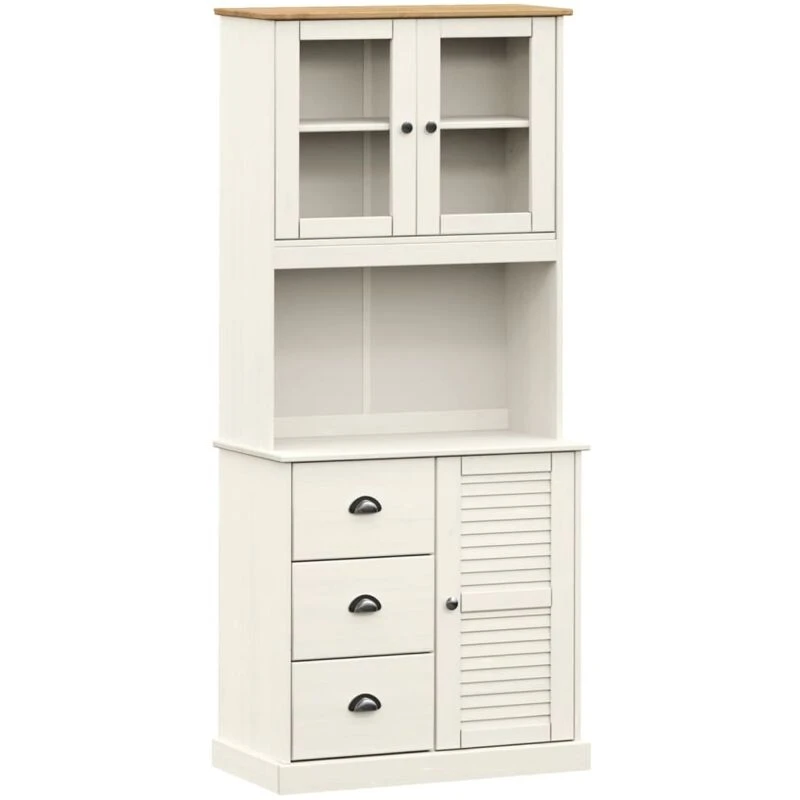 Image of VIDAXL Highboard vigo White 78x40x175cm Solid Wood Pine Vidaxl 8720845904104
