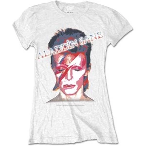 Image of David Bowie - Aladdin Sane Womens Medium T-Shirt - White