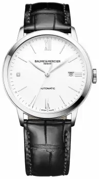 Image of Baume & Mercier M0A10310 Classima 40 mm Black Leather Dial Watch