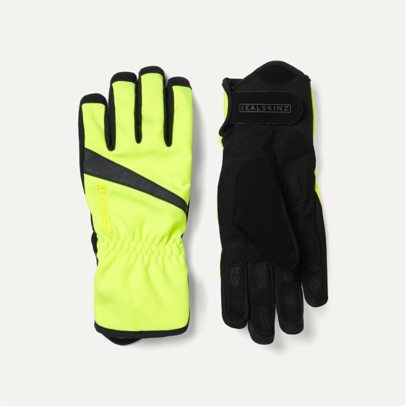 Image of Sealskinz Bodham Waterproof All Weather Cycling Gloves Yellow Black unisex Small