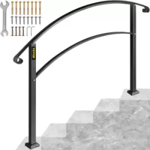 Image of VEVOR 5FT Adjustable Wrought Iron Handrail Fits 3 Steps Outdoor Steps/Stairs