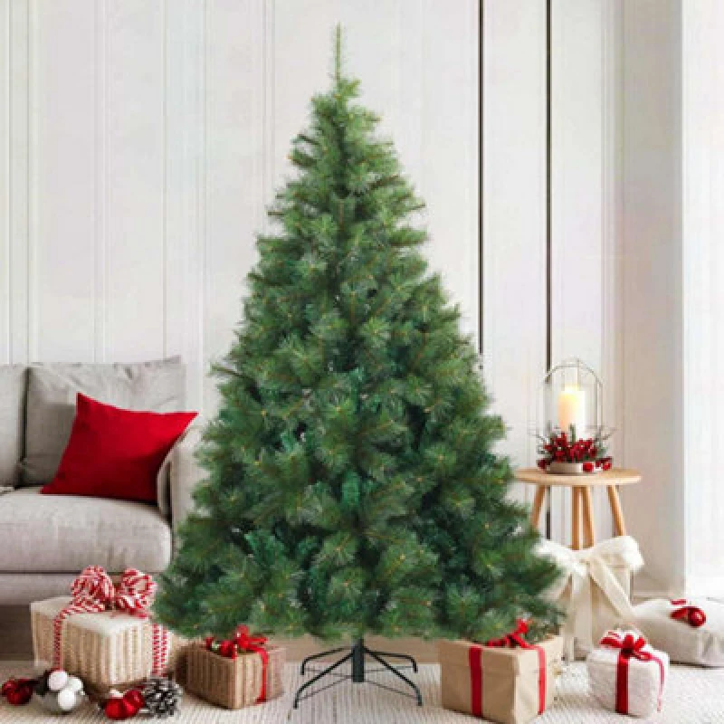 Image of Vidaxl Artificial Hinged Christmas Tree Green 180 Cm Pvc, Steel