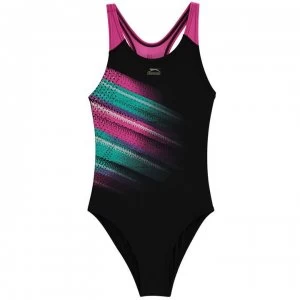 Image of Slazenger Sportback Swimsuit Junior Girls - Black/Purple