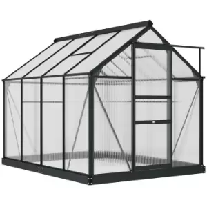 Image of Outsunny 6x8ft Walk-In Polycarbonate Greenhouse Plant Grow Galvanized Aluminium