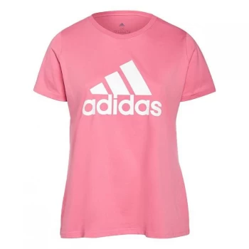 Image of adidas Essentials Logo T-Shirt (Plus Size) Womens - Rose Tone / White