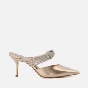 Image of Dune Womens Croatia Leather Court Shoes - Gold - UK 3