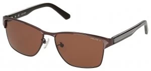 Image of Police Dark Brown Half Rim effect with Brown Polarised Lens.