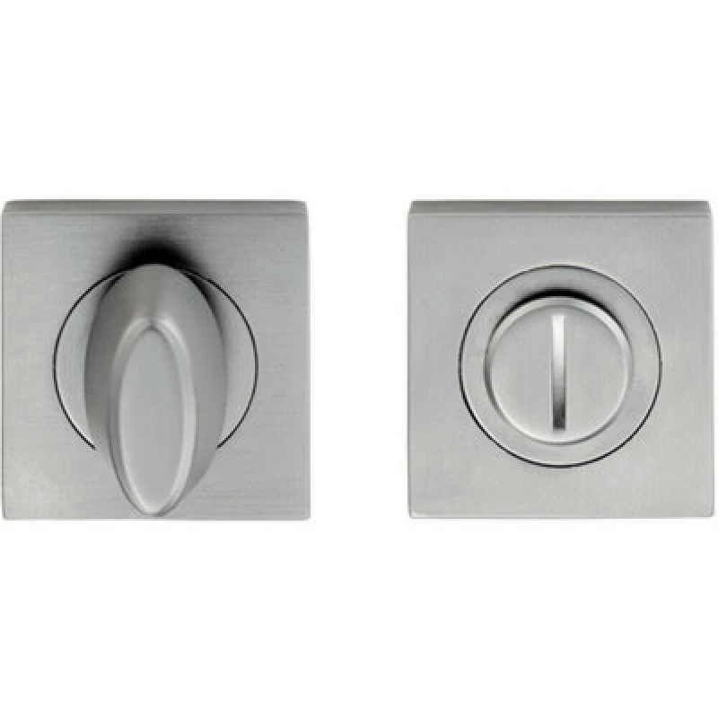Image of Loops Bathroom Thumbturn Lock and Release Handle Square Rose Satin Chrome Multi unisex