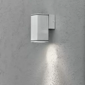 Image of Konstsmide Monza Outdoor Modern Single Anodised Aluminium Square Wall Light GU10, IP44
