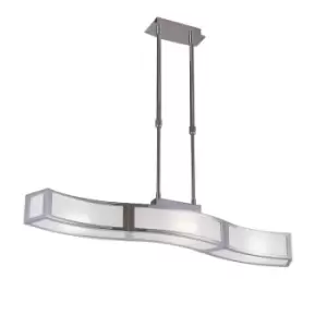 Image of Duna GU10 Linear Pendant 3 Light L1, SGU10 Bar, Polished Chrome, White Acrylic, CFL Lamps INCLUDED