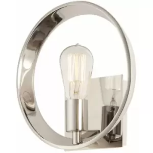 Image of Loops - Wall Light Imperial Silver Finished Design Exposeding the Centre LED E27 60W