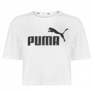 Image of Puma Puma Essential Logo Crop T Shirt - White 02