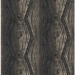 Image of Boutique Vermeil Stripe Charcoal Decorative Wallpaper - 10m