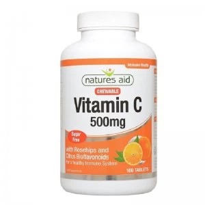 Image of Natures Aid Vitamin C 500mg Sugar Free Chewable 100 Tablets