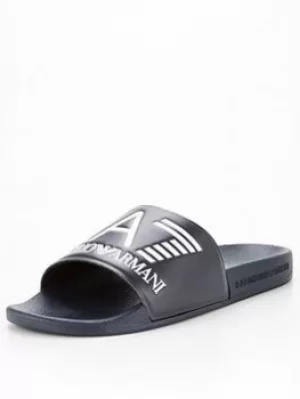 Image of Emporio Armani EA7 Sea World Visibility Logo Slides Navy Size 7 Men