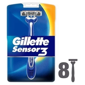 Image of Gillette Sensor3 Mens Disposable Razors 8 Count