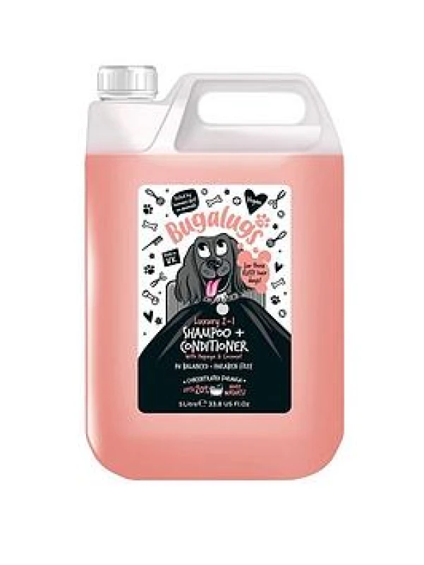 Image of BUGALUGS Dog Shampoo Luxury 2 in 1 Papaya & Coconut dog grooming shampoo products for smelly dogs with fragrance, best puppy shampoo, professional
