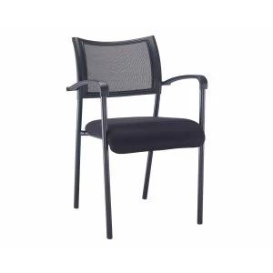 Image of TC Office Jupiter Mesh Back Conference Armchair with Black Frame, Black