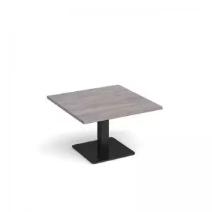 Image of Brescia square coffee table with flat square Black base 800mm - grey