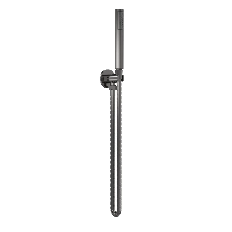 Image of Balterley Round Outlet Elbow Parking Bracket Shower Handset Brushed Pewter Silver