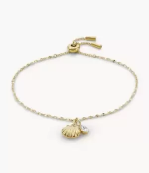 Image of Fossil Women Georgia By The Shore White Pearl Shell Chain Bracelet