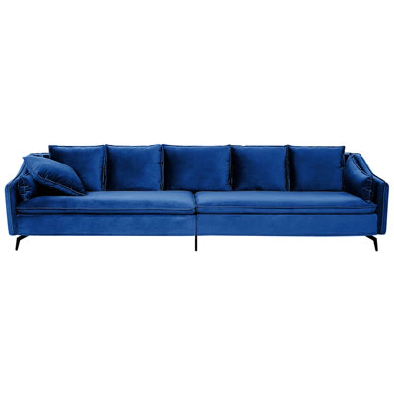 Image of Beliani Sofa 4 Seater Aure Velvet Navy Blue