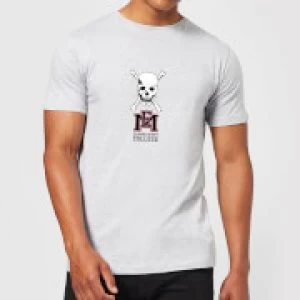 Image of East Mississippi Community College Skull and Logo Mens T-Shirt - Grey - M