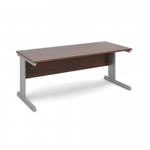 Image of Vivo Straight Desk 1800mm x 800mm - Silver Frame Walnut Top