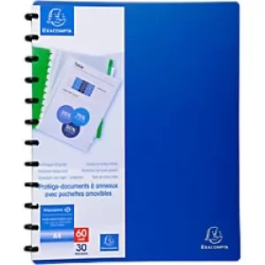 Image of Exacompta Display Book 86362E A4 Blue 30 Pockets Pack of 4