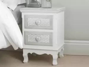 Image of LPD Brittany Grey and White 2 Drawer Bedside Cabinet Assembled