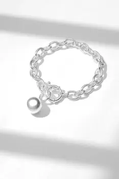 Image of Silver Plated Polished Ball Bracelet