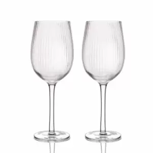 Image of Barcraft Bc Ridged Wine Glass, 2Pcs
