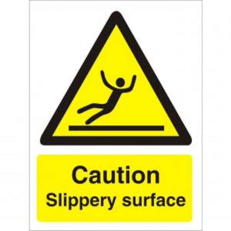 Image of Seco Warning Safety Sign Caution Slippery Surface Semi Rigid Plastic EXR29070SS