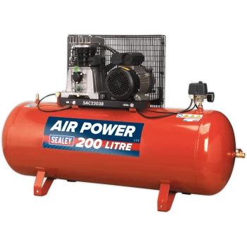 Image of Sealey SAC2203B Air Compressor 200 Litre 240v