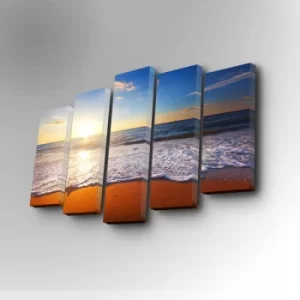 Image of 5PUC-022 Multicolor Decorative Canvas Painting (5 Pieces)