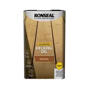 Image of Ronseal Natural Cedar Uv Resistant Decking Wood Oil, 5L