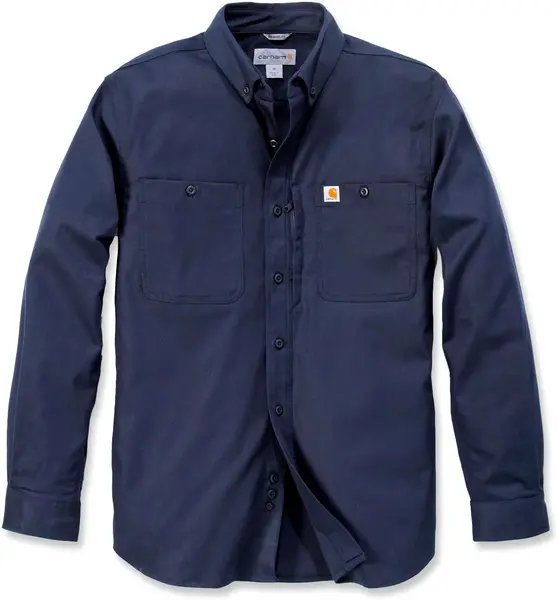 Image of Carhartt Rugged Professional Work Long Sleeve Shirt, blue, Size M