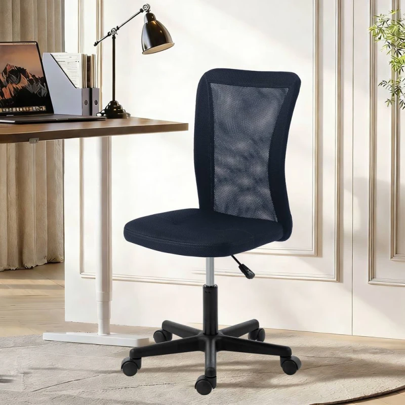 Image of VINSETTO Armless Office Chair, Swivel Desk Chair w/ Adjustable Height in Dark Grey Dark Grey Unisex