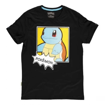 Image of Pokemon - Squirtle PopArt Male Medium T-Shirt - Black