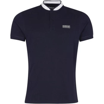 Image of Barbour International Short Sleeve Tipped Sports Collar Polo Shirt - Blue