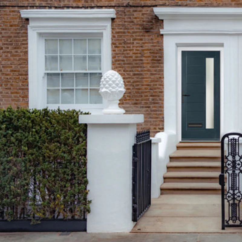 Image of Lacerta Composite Door Monza 7016 Grey 890mm X 2090mm Open In Right Hand Obs Glass 10 Year Guarantee - Free Delivery & Smart Lock